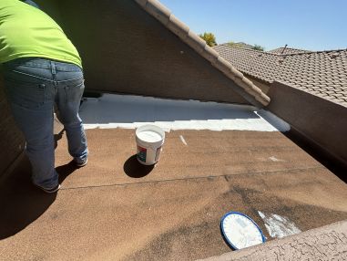 Exterior painting in Chandler, AZ   flat roof in elastomeric roof coating (2)